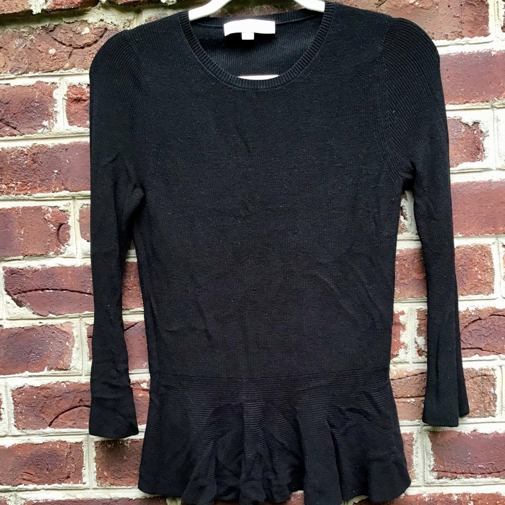 LOFT Black Peplum Sweater Top